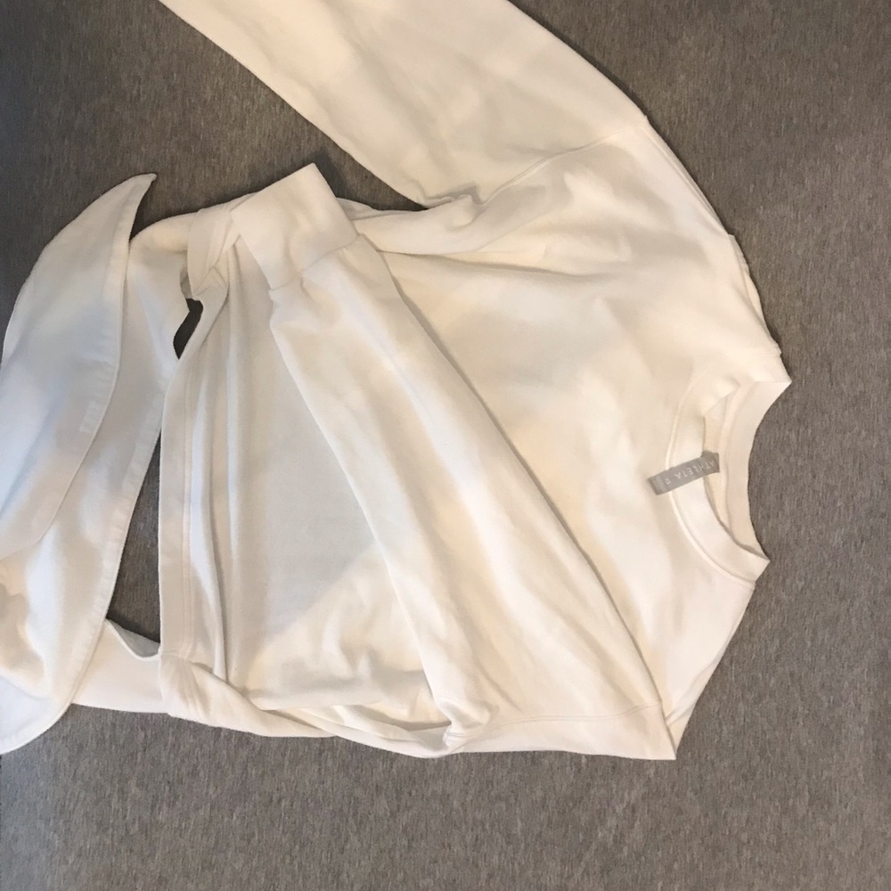 White Athleta wrap top